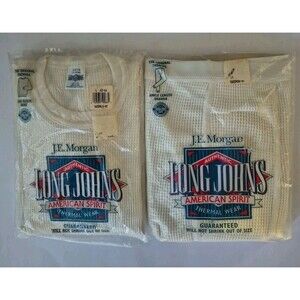 JE Morgan 2 PC VTG American Spirit Thermal Wear Top Bottom Mens LRG Made in USA